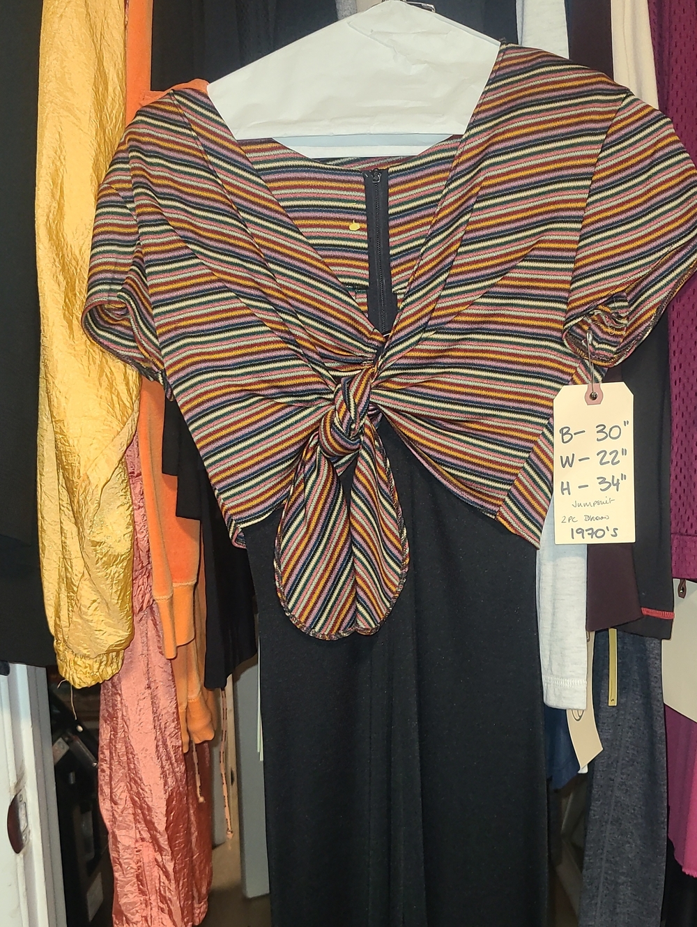 Striped Tie-Front Shrug in Multicolor